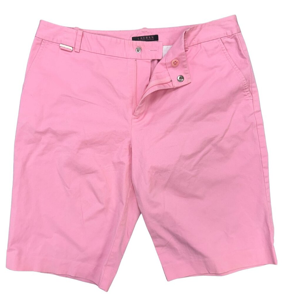 Ralph Lauren Golf Women Bermuda Shorts Sz 10 Pink Preppy Tennis Golf RN41381